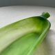 Art Deco organic coupe La Rochère in frosted jade green glass – France