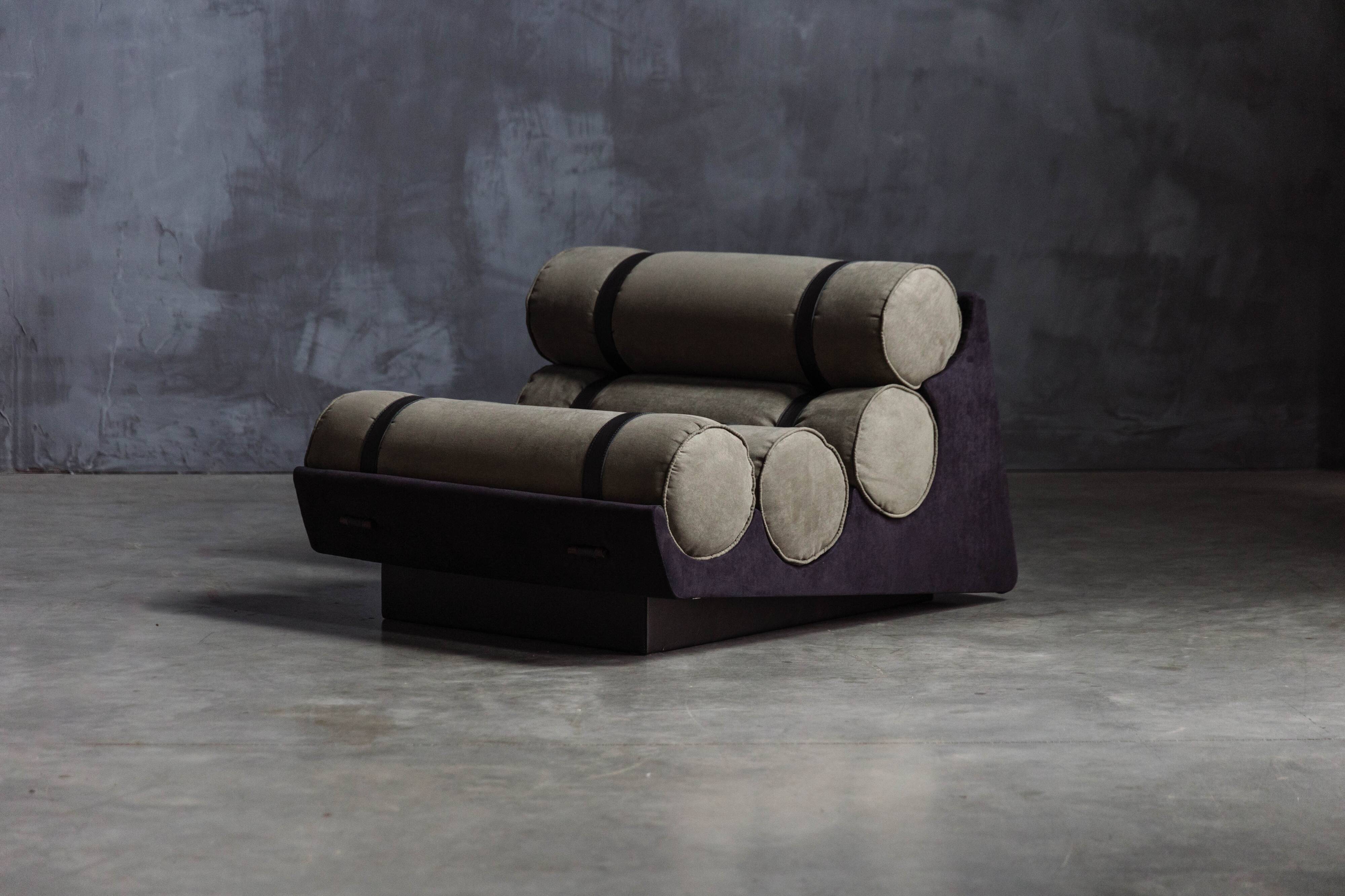 Mid-Century Cylindrical Lounge Chair, Brazil, 1970s