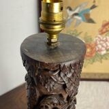 Carved wooden Balinese lamp base