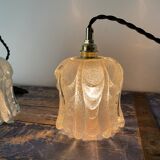 Set of two vintage electric chiseled glass handhelds