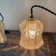 Set of two vintage electric chiseled glass handhelds