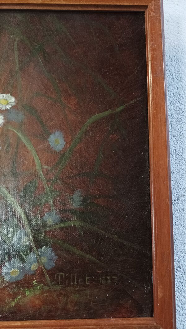 Les pâquerettes huile sur toile, paul tillet (1844-1889)