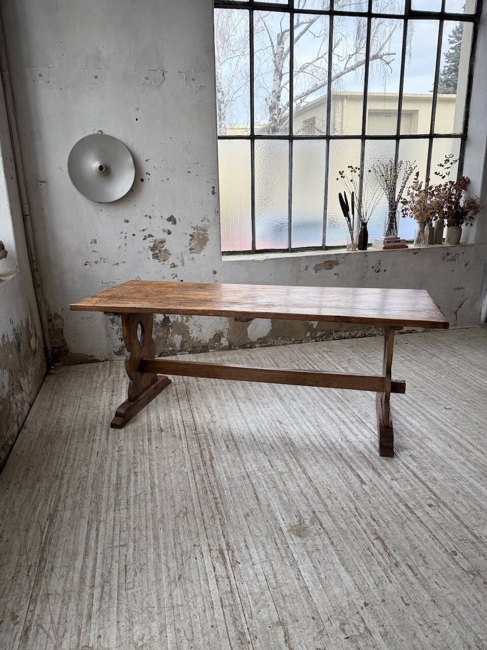 Monastery-style farmhouse table, pine, 210cm