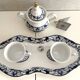 You & Me Coffee Set Fine Italian Porcelain "Belle Époque" Duo Blue