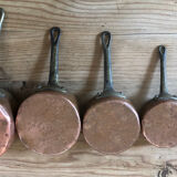 Mini battery of 5 pewter pans