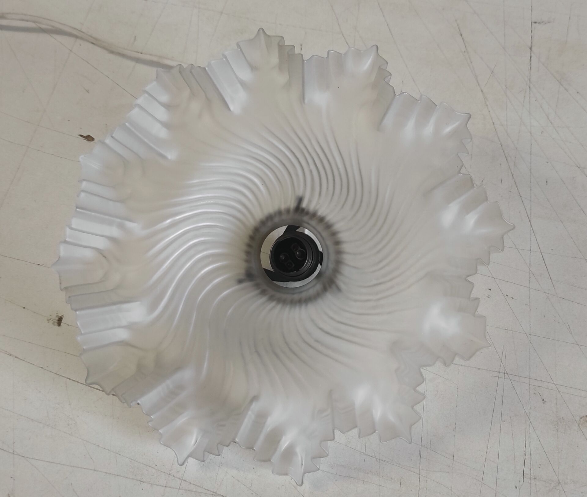 Pleated glass lampshade - mid 20th century