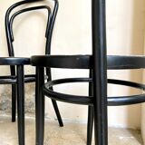 Set of 4 bistro chairs in black arched beech and canning