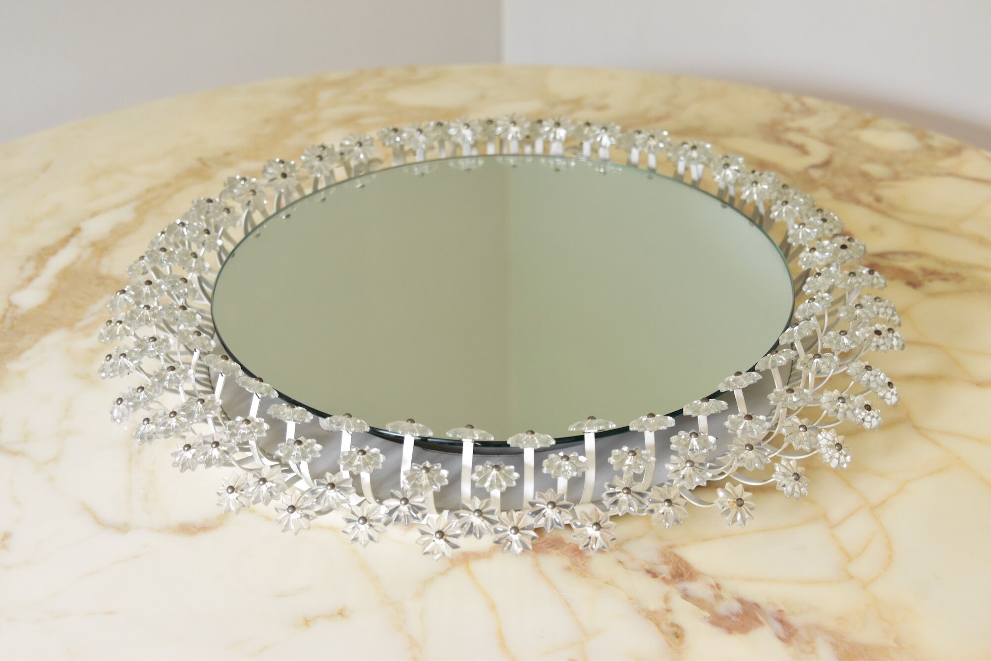 Round Backlit Mirror by Emil Stejnar for Rupert Nikoll Austria 1950s 58cm