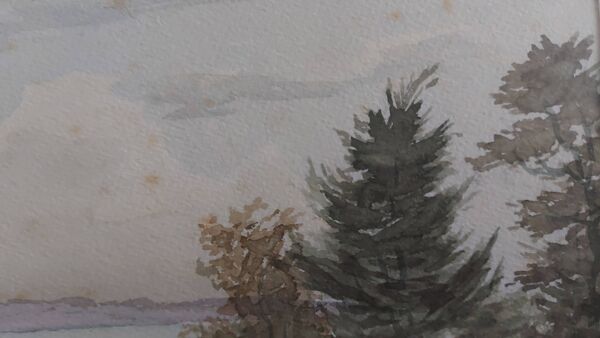 Aquarelle encadrée et sous verre signée B.Lavenan Peintre Breton Made In France