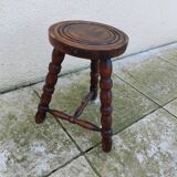Old turned wooden stool