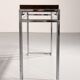 Table console en chrome et bois d'Aldo Tura, années 1970