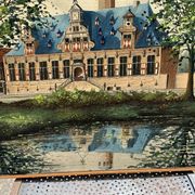 Painting monument architecture netherlands signed by Willem Heytman vintage