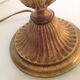 Empire style hot water bottle lamp with fabric lampshade / vintage 50-60s