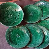 Plates in gien earthen earthenware slurry