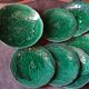 Plates in gien earthen earthenware slurry