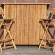 Bamboo counter or bar. (With 2 folding high chairs)
