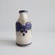 VEB Haldensleben ceramic vase gray and blue with black Fat Lava decor, gray jug vase