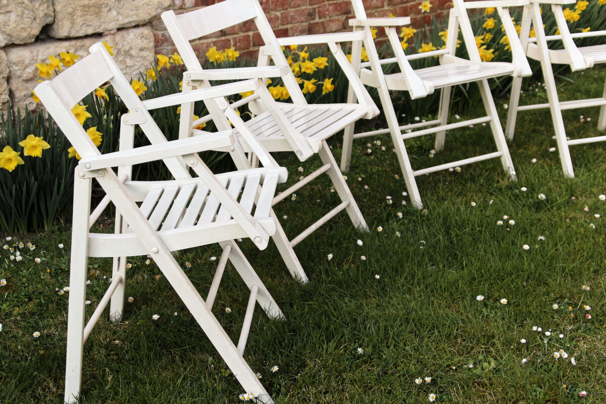 Salon de jardin en bois, 4 fauteuils