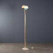 Vintage aluminium and glass floor lamp, Italian design, 1980s.