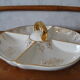Aperitif tray in porcelain gilded decoration Villeroy & Boch 50s/60s