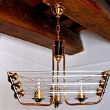 Lustre Venini tubulaire verre de Murano 1970, Italie