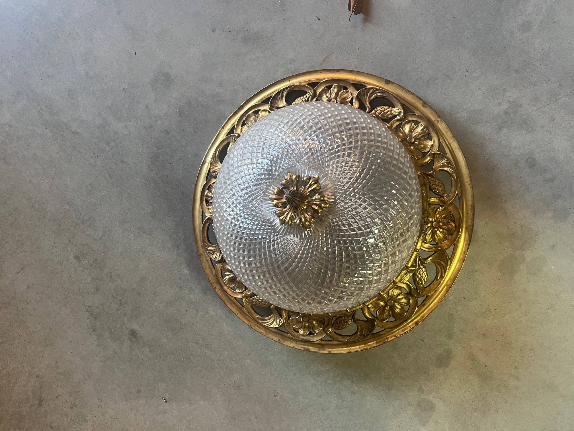 Large bronze ceiling light from the Art Nouveau period