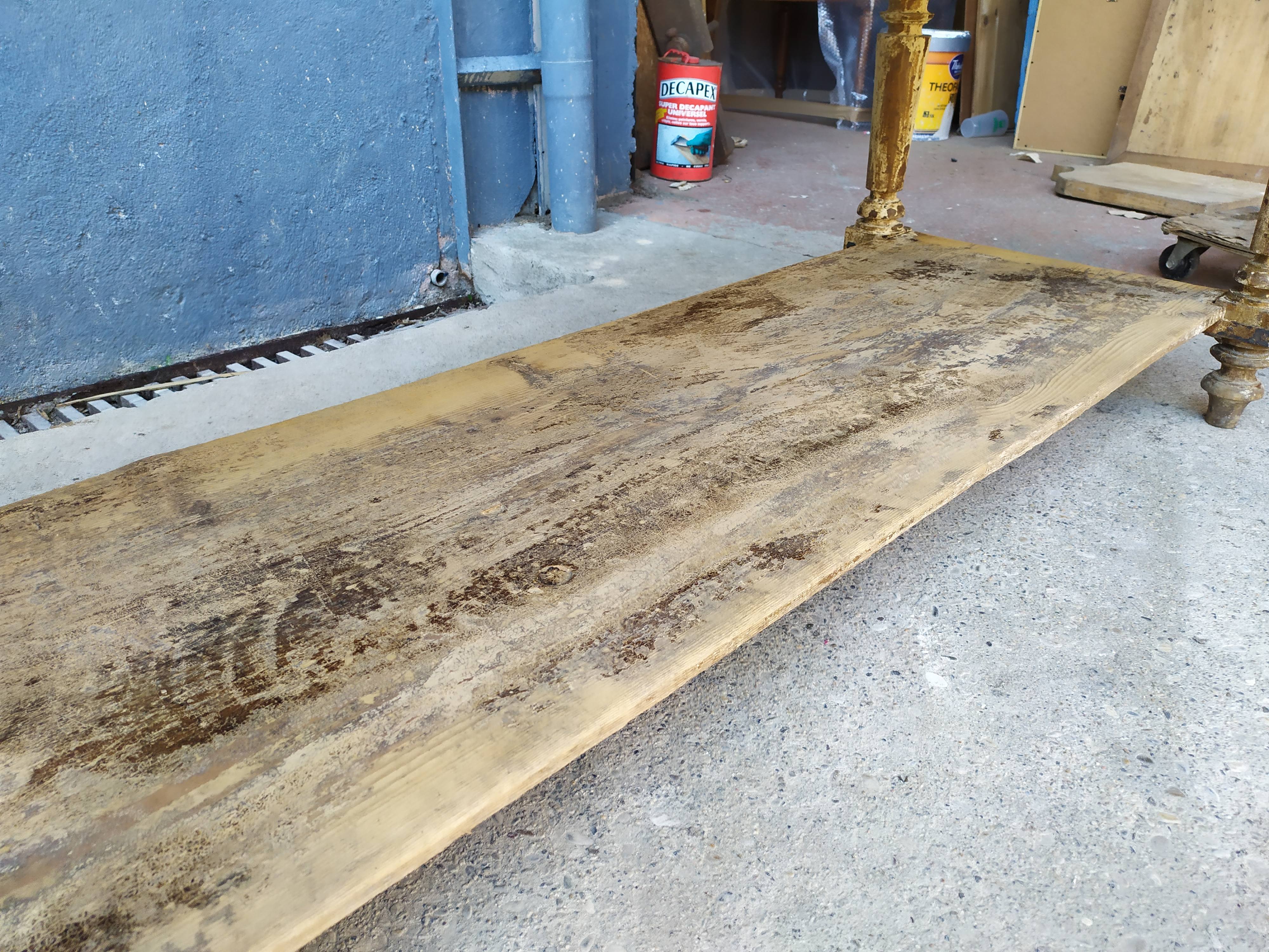 Table de métier drapière sapin décapé 3m