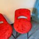 Pair of armchairs with splayed legs
