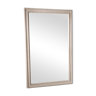 Miroir biseauté en bois laqué blanc à décor de frises de feuilles de chêne h:1m74