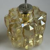 60er 70er Jahre Deckenlampe Glashütte Limburg Germany Glas & Messing Space