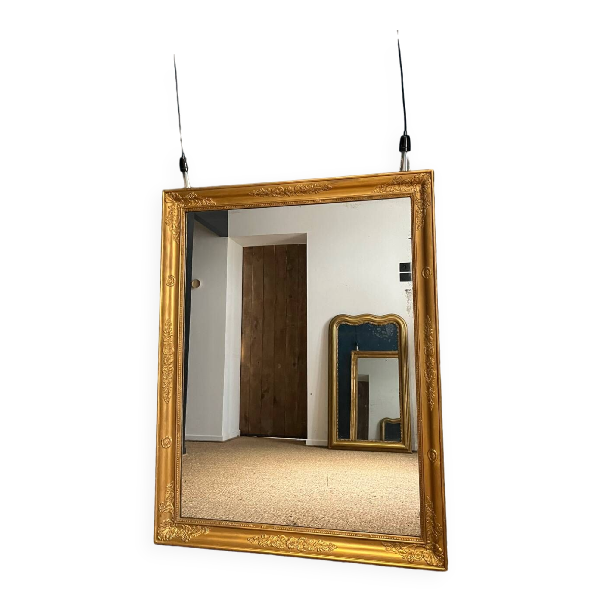 Old mirror 148.5cm/115.5cm mercury glass