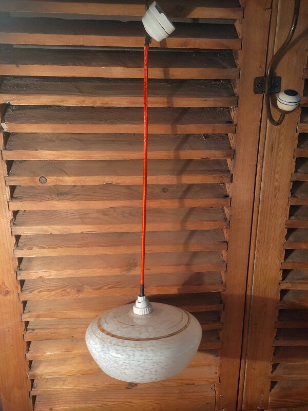 Suspension lampshade corole glass Clichy porcelain dp 122209