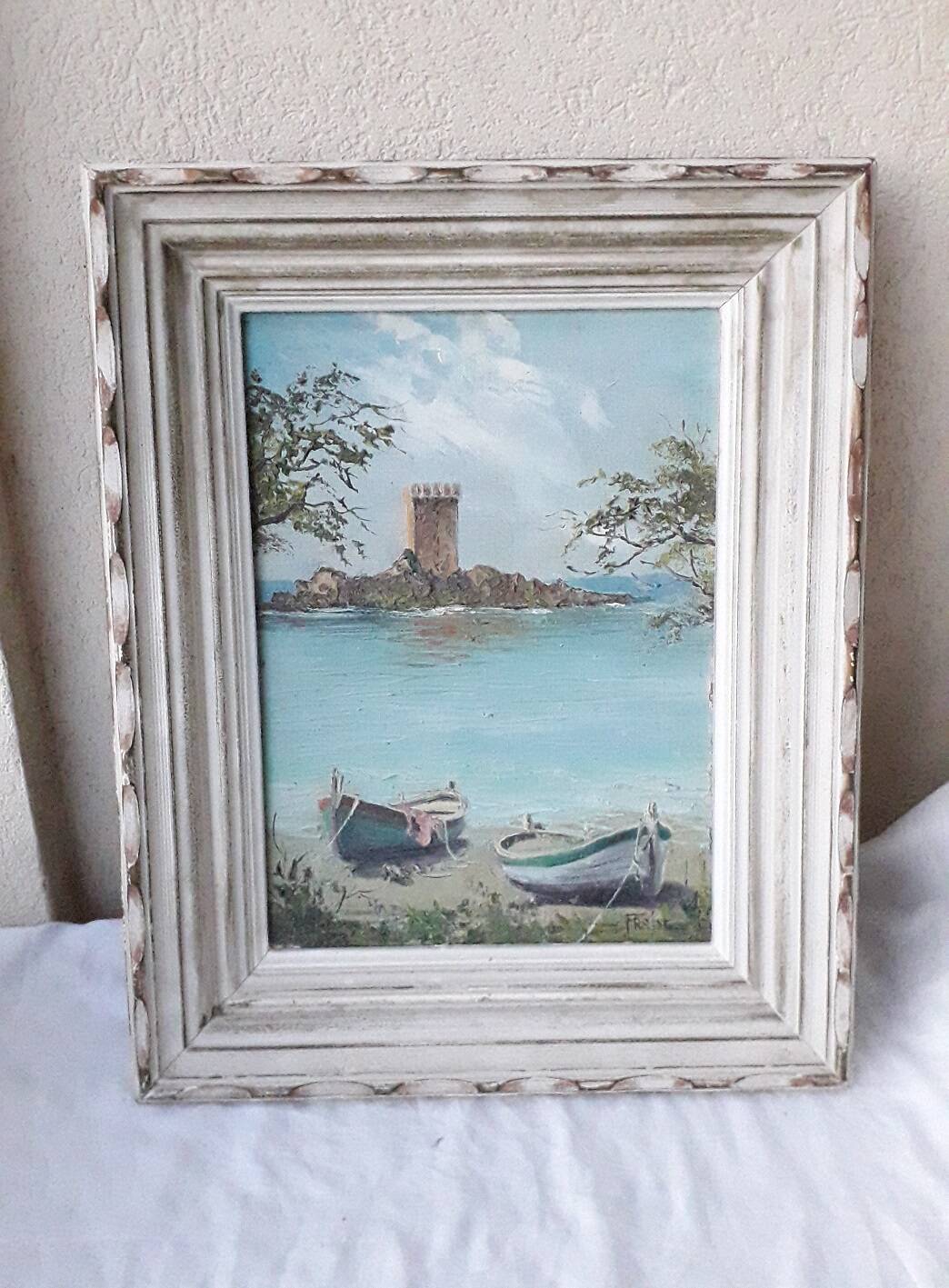 Tableau, huile sur toile marine