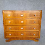 Art Deco chest of drawers (1930-1940) in walnut