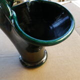 Basket in green glazed earth