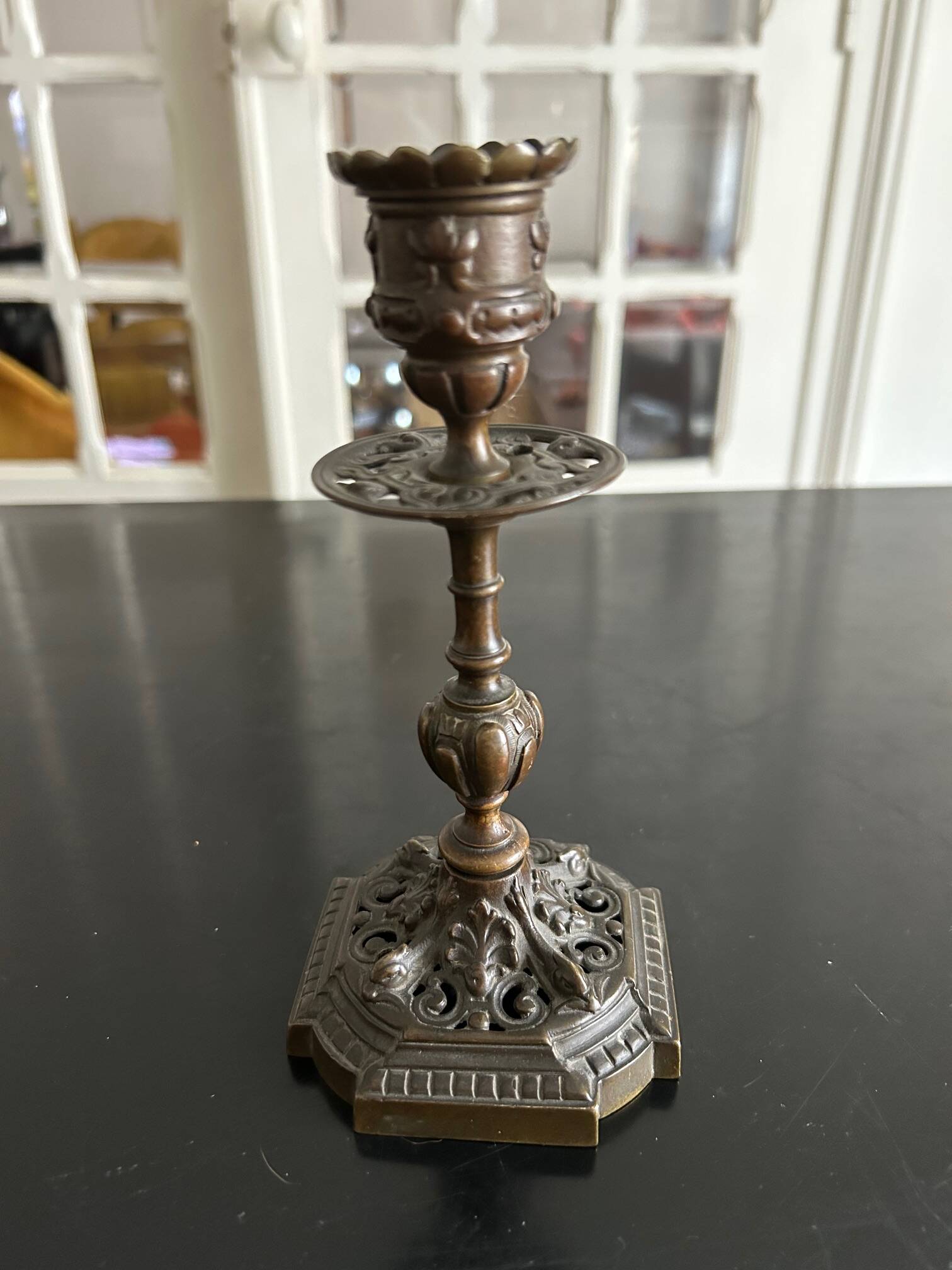 19th century bronze candle holder