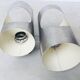 Double cylindrical wall lamp oxar stainless steel design 1970