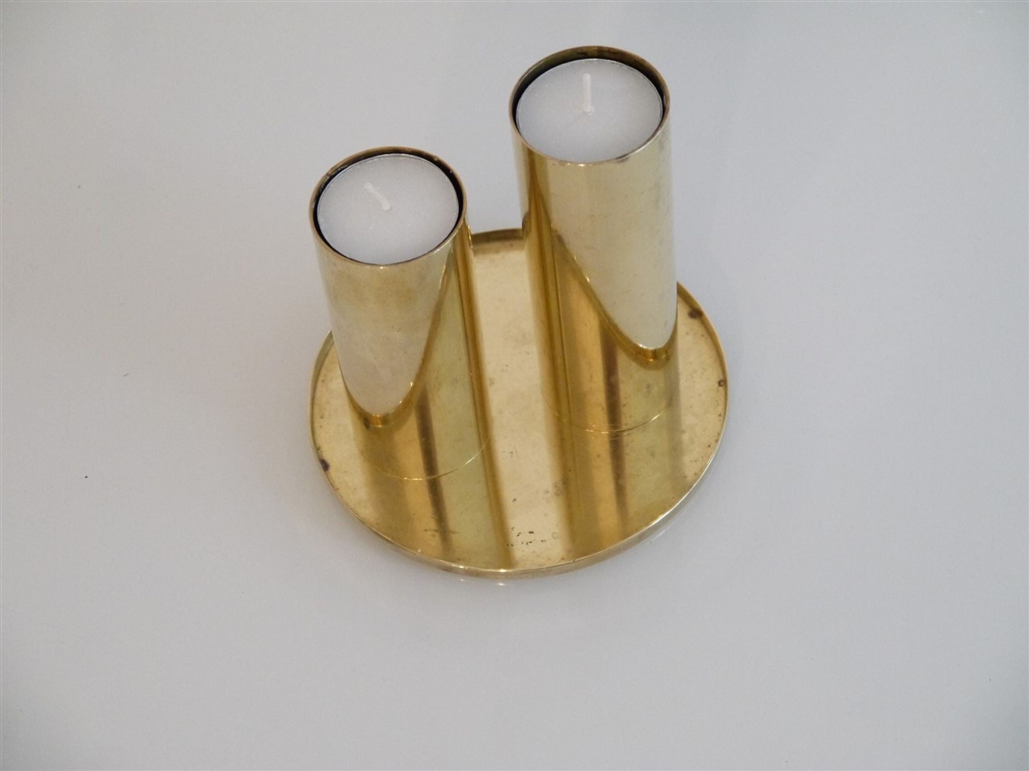 Pair of 1970 Scandinavian brass candlesticks
