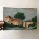 Painting oil old naïve landscape