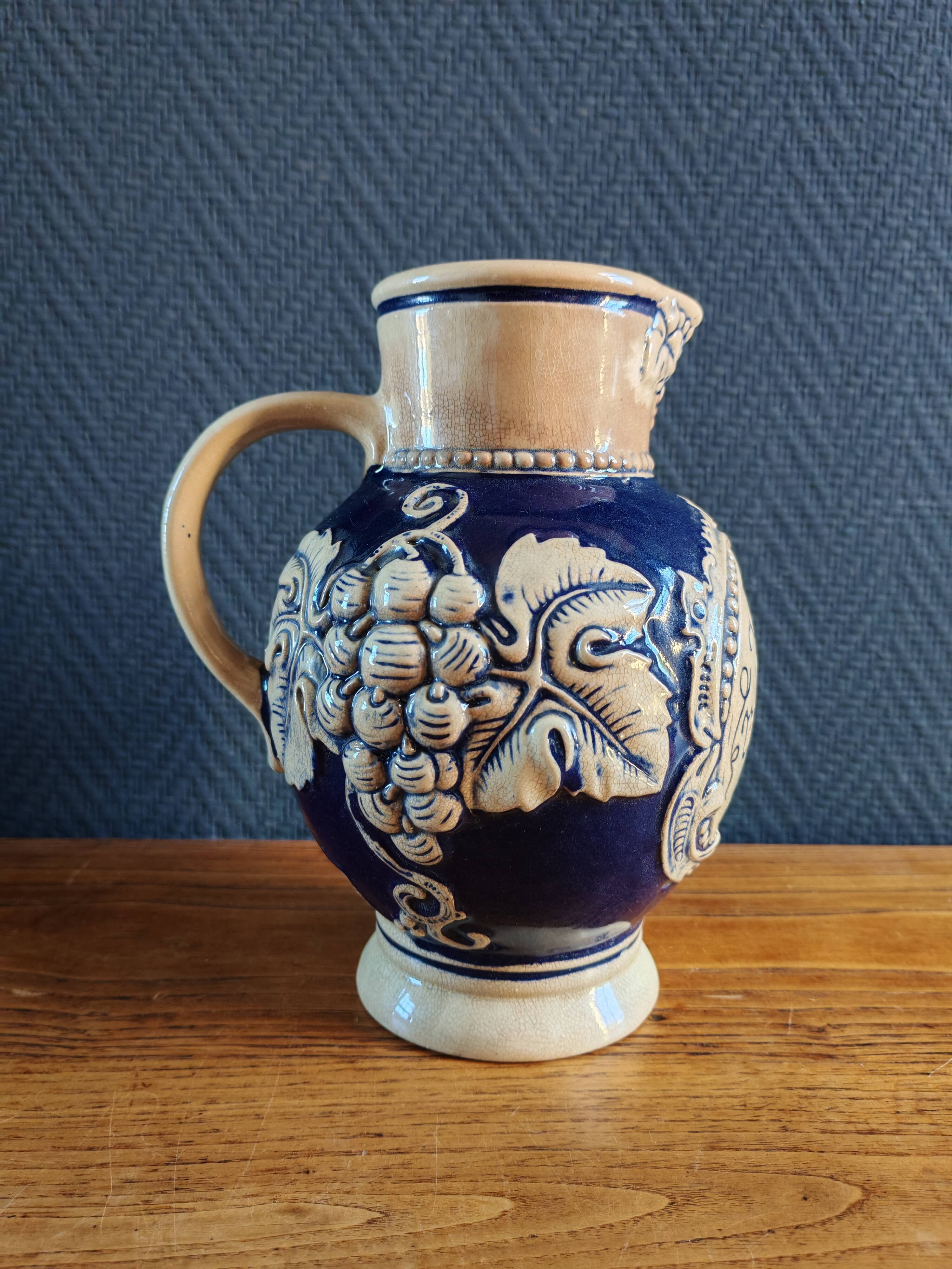 Old Stoneware Wine Jug from Westerwald, Germany