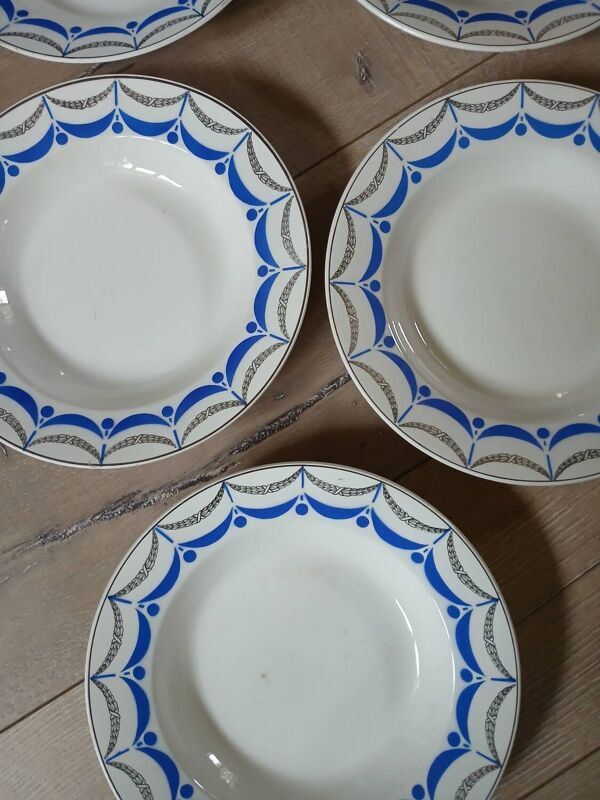 6 assiettes creuses anciennes Digoin et Sarreguemines