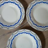 6 antique soup plates from Digoin and Sarreguemines