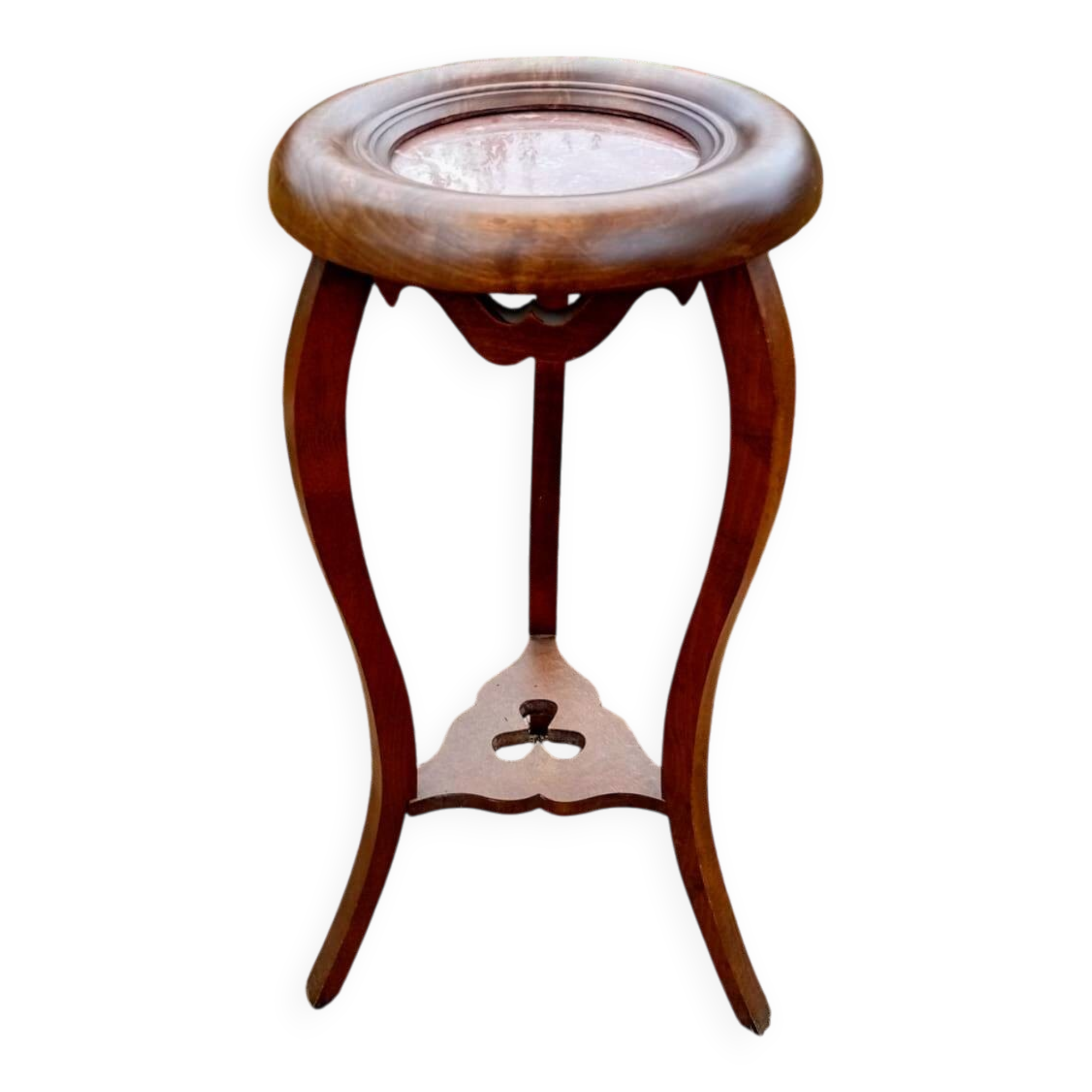 Wood and marble stool