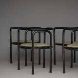 Set of 4 black 'Locus Solus' chairs by Gae Aulenti for Poltronova, 1960s