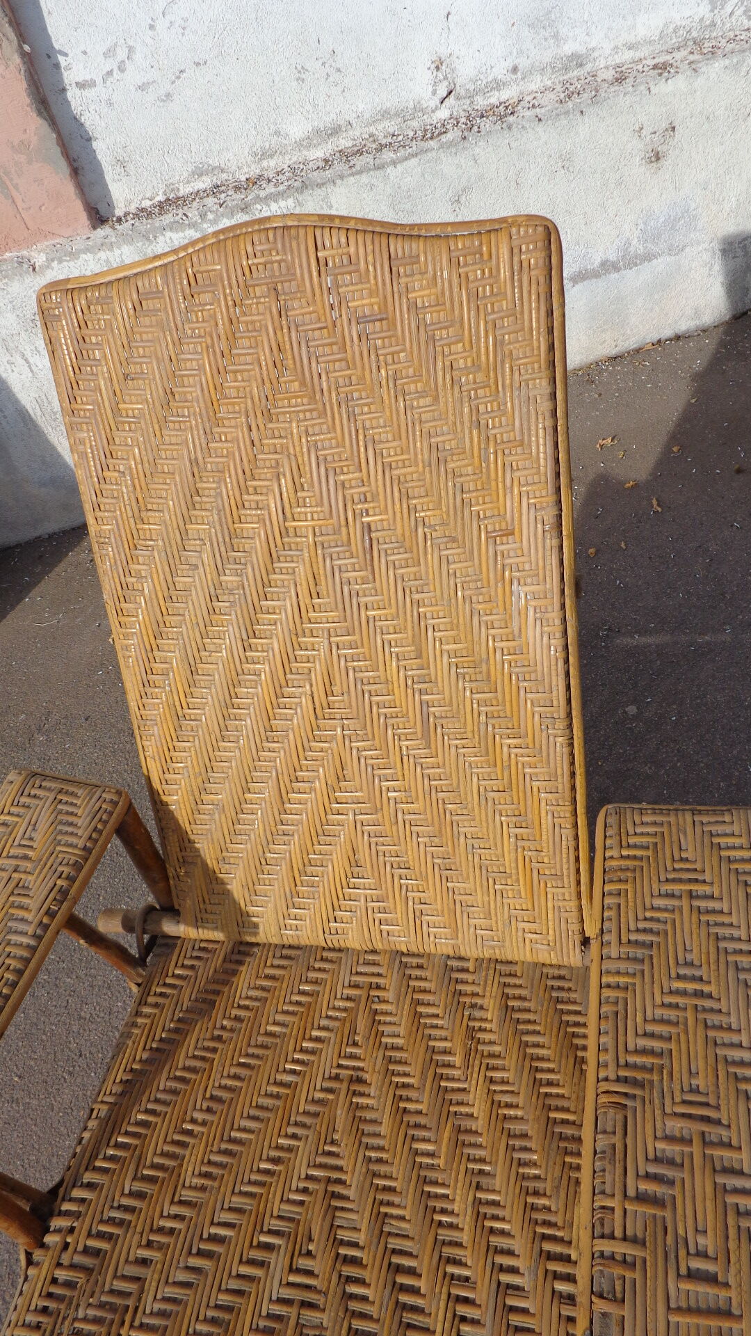 Chaise longue en rotin