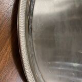 Grand plateau de service jean couzon en inox avec poignees decor poisson
