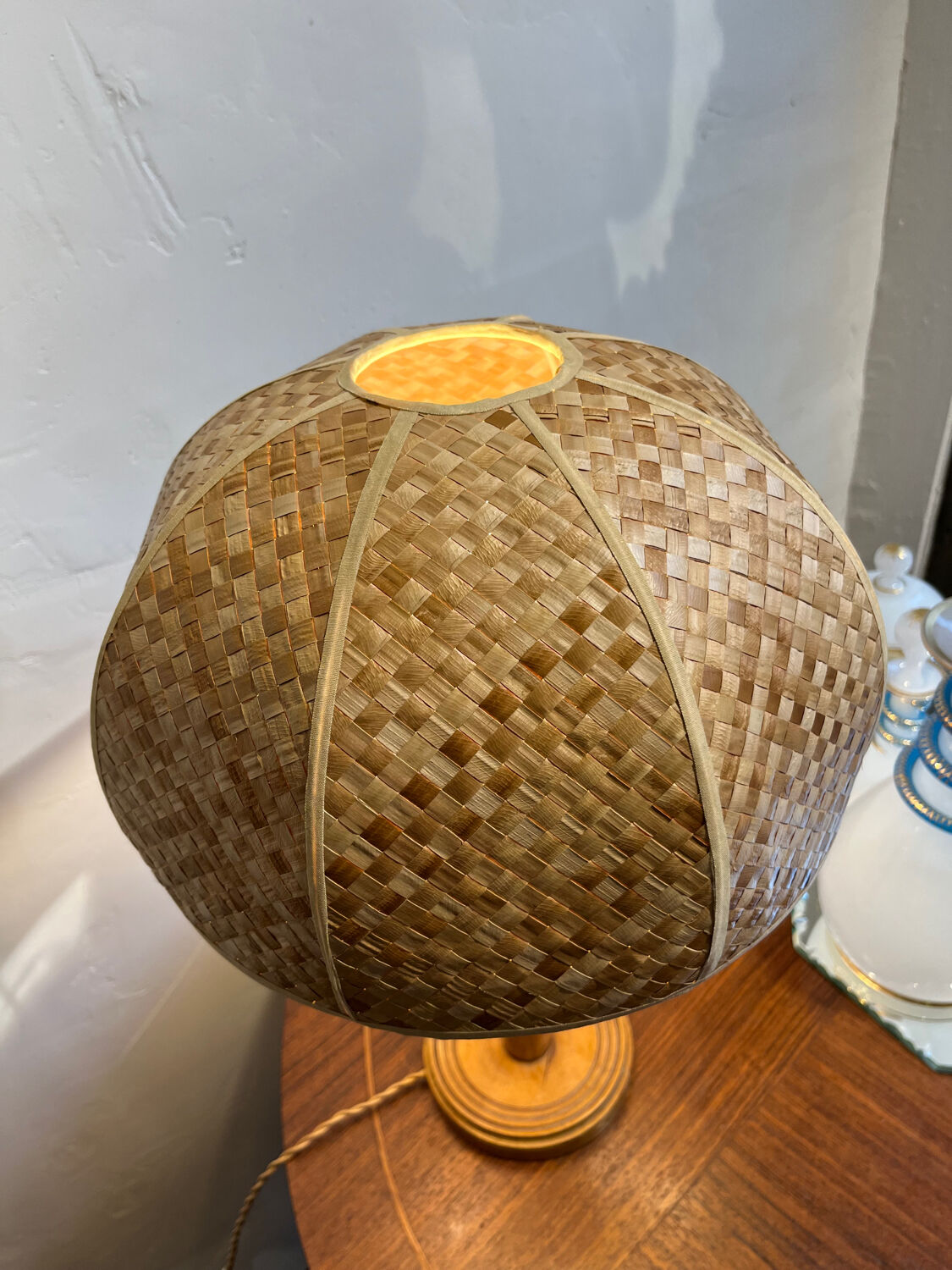 Wooden table lamp 1950