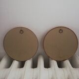 Pair of miniature gold round frames