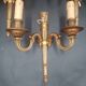 Set of three wall lights With two winding light arms Empire style Standard E14 bulb