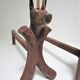 pair of zoomorphic chenets cast iron brass vintage buff